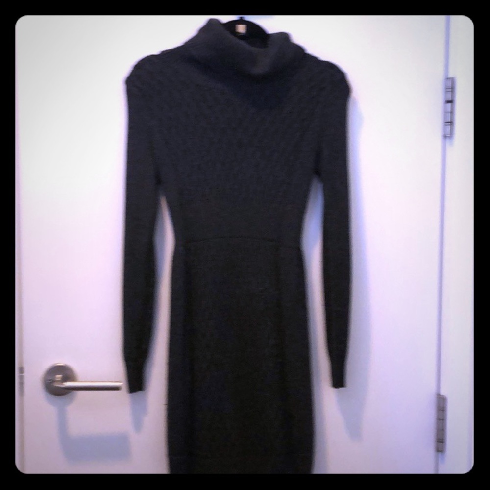 Comfy gray sweater dress